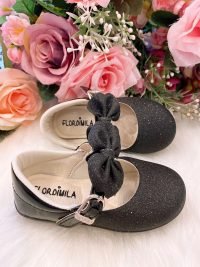 Sapatilha Flor Di Mila Preta Gliter