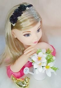Faixa Belli Flores Preta