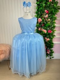 Vestido Enjoy Longo Regata Azul Bebe