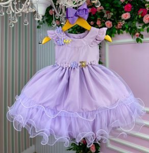 Vestido Vila Lele Borboletas Bebe/Baby Ana Clara Lilas