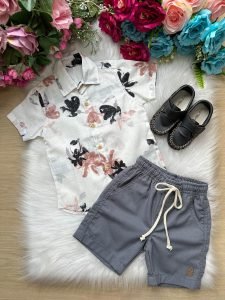 Conjunto Meninos Lucas Banana Club Shorts Camisa Off Florida