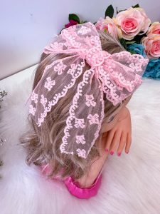 Laço Belli Jessica Renda Rosa Bebe