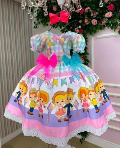 Vestido Marie Junino Luxo Quermesse das Cores