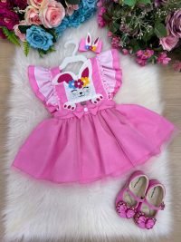 Romper/Vestido Princesa Belli Rosa Coelhinho