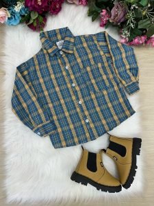 Camisa Xadrez Junina Maycon Verde e Amarelo