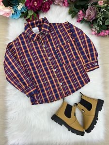 Camisa Xadrez Junina Calebe Vermelho e Amarelo
