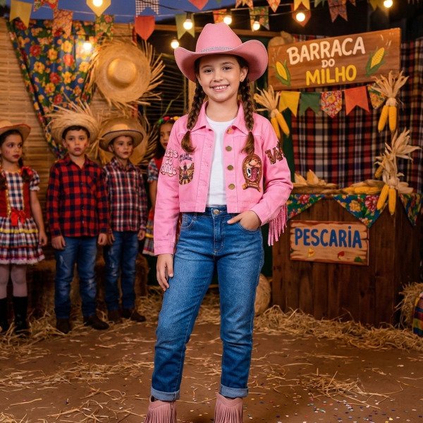 Jaqueta Blogueirinha Boiadeira Rosa