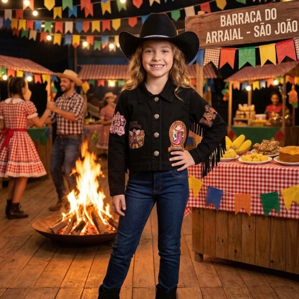 Jaqueta Blogueirinha Boiadeira Preto