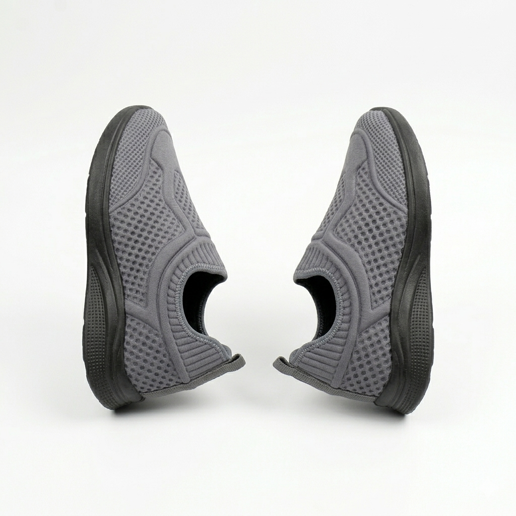 Tênis Cinza Unissex Feminino Masculino Slip On Confortável Caminhada
