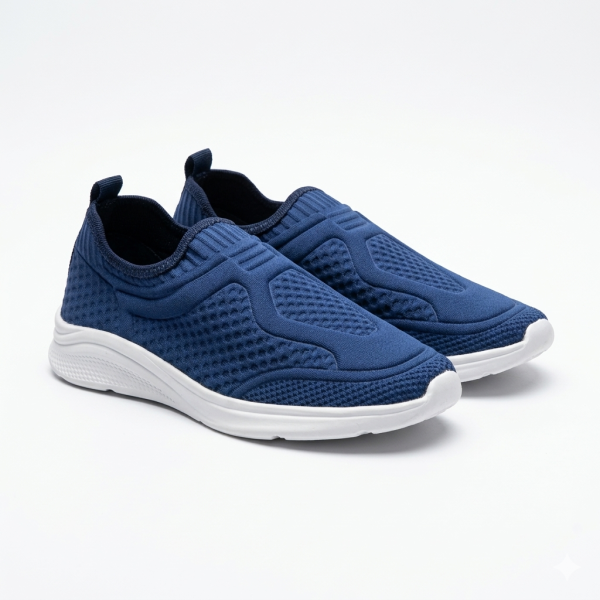 Tênis Azul Unissex Feminino Masculino Slip On Confortável Caminhada
